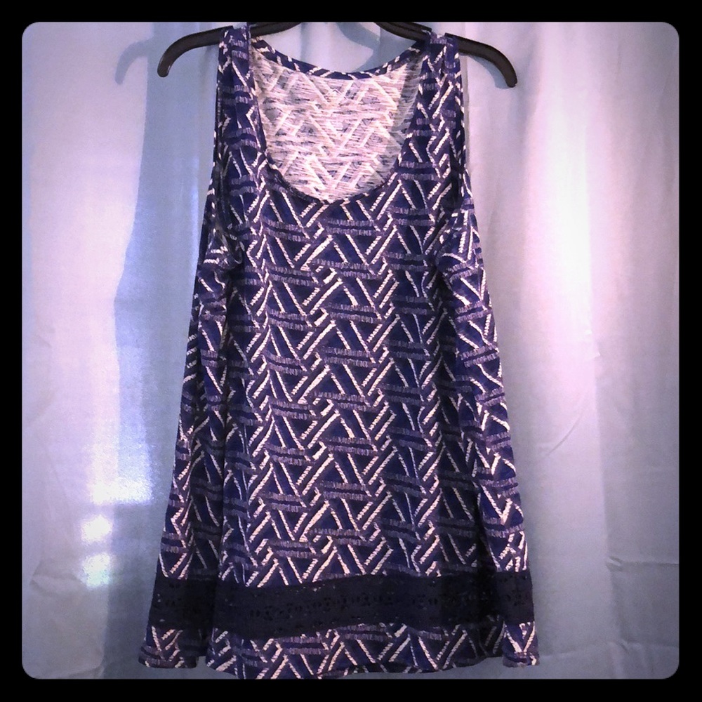 Geometric Lace Dressy Tank Top